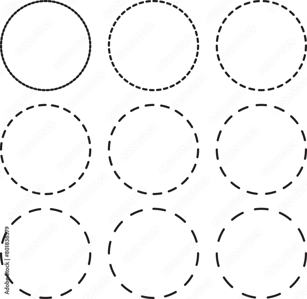 illustration fo stroke doted circles illustration fo stroke doted circles