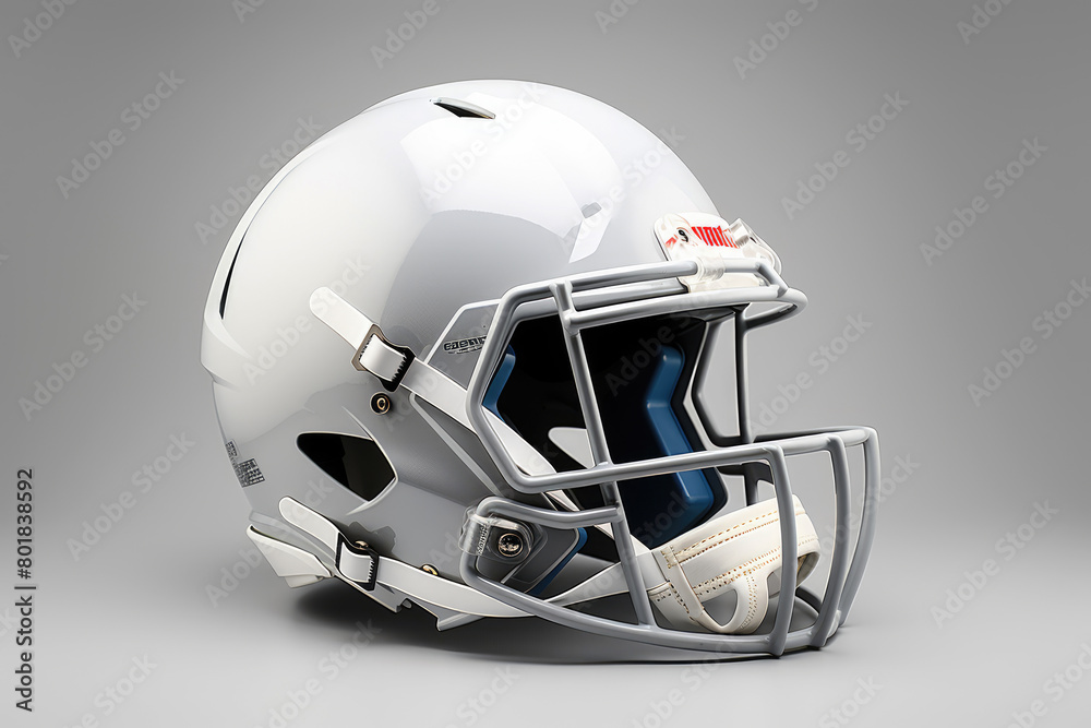 Fototapeta premium generated Illustration of white football helmet against gray background