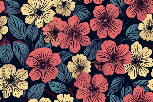 Creative floral medley. Seamless pattern for fabric artistry