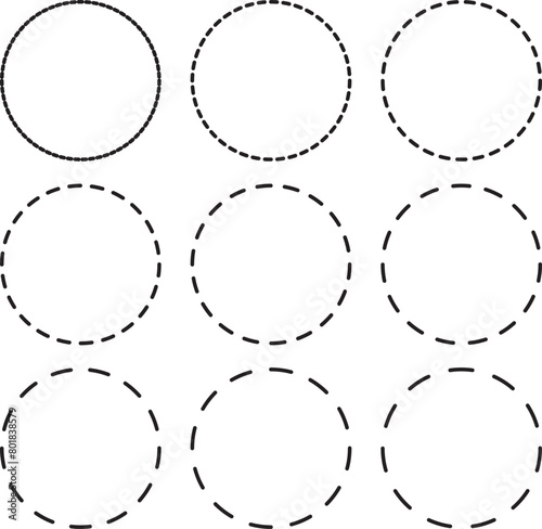 illustration fo stroke doted circles
