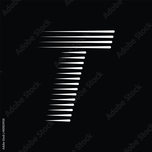 Letter T Logo with Abstract Line Pattern
