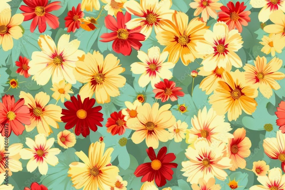 Creative floral wonderland. Seamless pattern for fabric artistry
