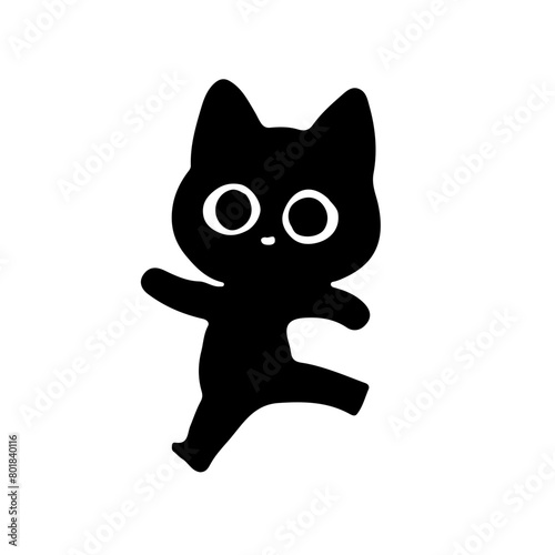 A black cat  in every moment 