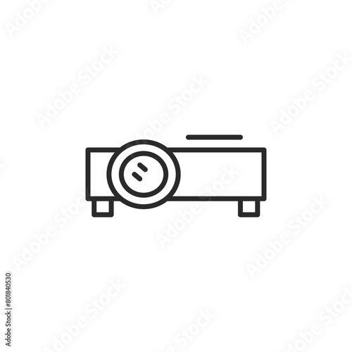 Icon of a digital video projector, commonly used in presentations, conferences, and home cinemas to display visual content. Ideal for technology and entertainment-related designs. Vector illustration