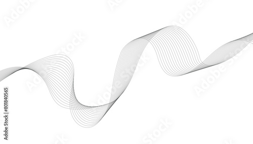 Wave lines smooth flowing dynamic isolated on white background. Technology, digital, communication, science, music concept vector background illustration