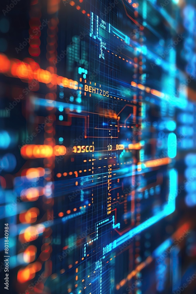 Close up of a high security blockchain interface displaying unbreakable encryption codes Close up of a high security blockchain interface displaying unbreakable encryption codes