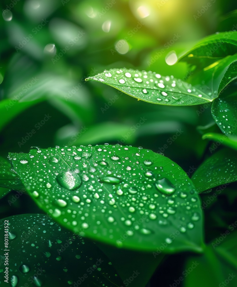 Background made of fresh green leaves with water drops. Green dynamic backdrop. Background made of fresh green leaves with water drops. Green dynamic backdrop.