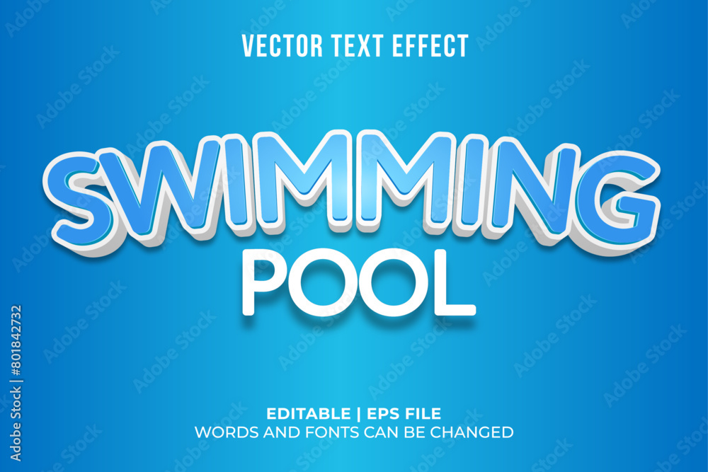 Editable swimming pool text effect