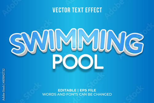 Editable swimming pool text effect