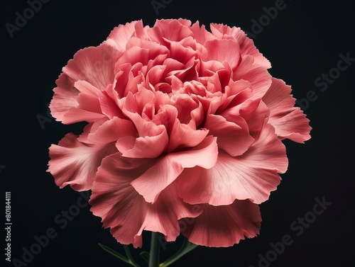 A single pink peony against a dark background exuding elegance and natural beauty.