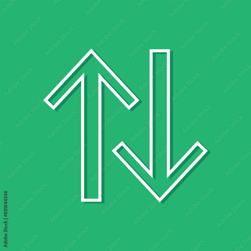 Up and Down arrow line icon in white colors. Up and Down arrow. flat vector icon from down right arrow collection for web, mobile apps and ui Up and Down arrow line icon in white colors. Up and Down arrow. flat vector icon from down right arrow collection for web, mobile apps and ui