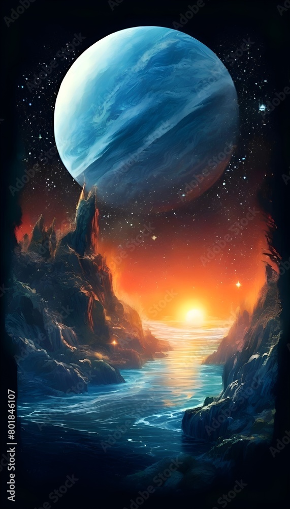 Fototapeta premium Eine doppelte Realität. Wallpaper für Telefon 4.