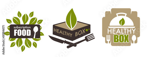 Subscription Food Service Logos vector