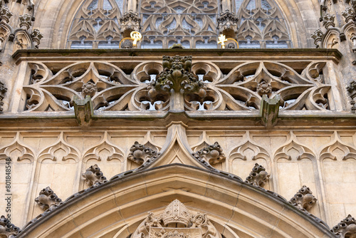 Decorative facade of Cathedral of Saints Peter and Paul, Brno, Czech Republic 