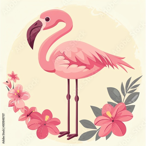 Kawaii, lovely flamingo.