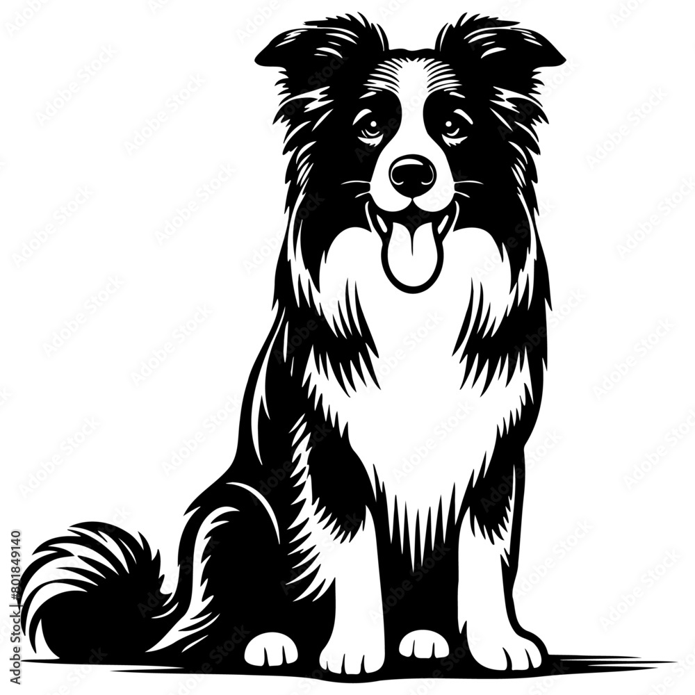 Border Collie Dog Illustration. Border Collie Dog Illustration.