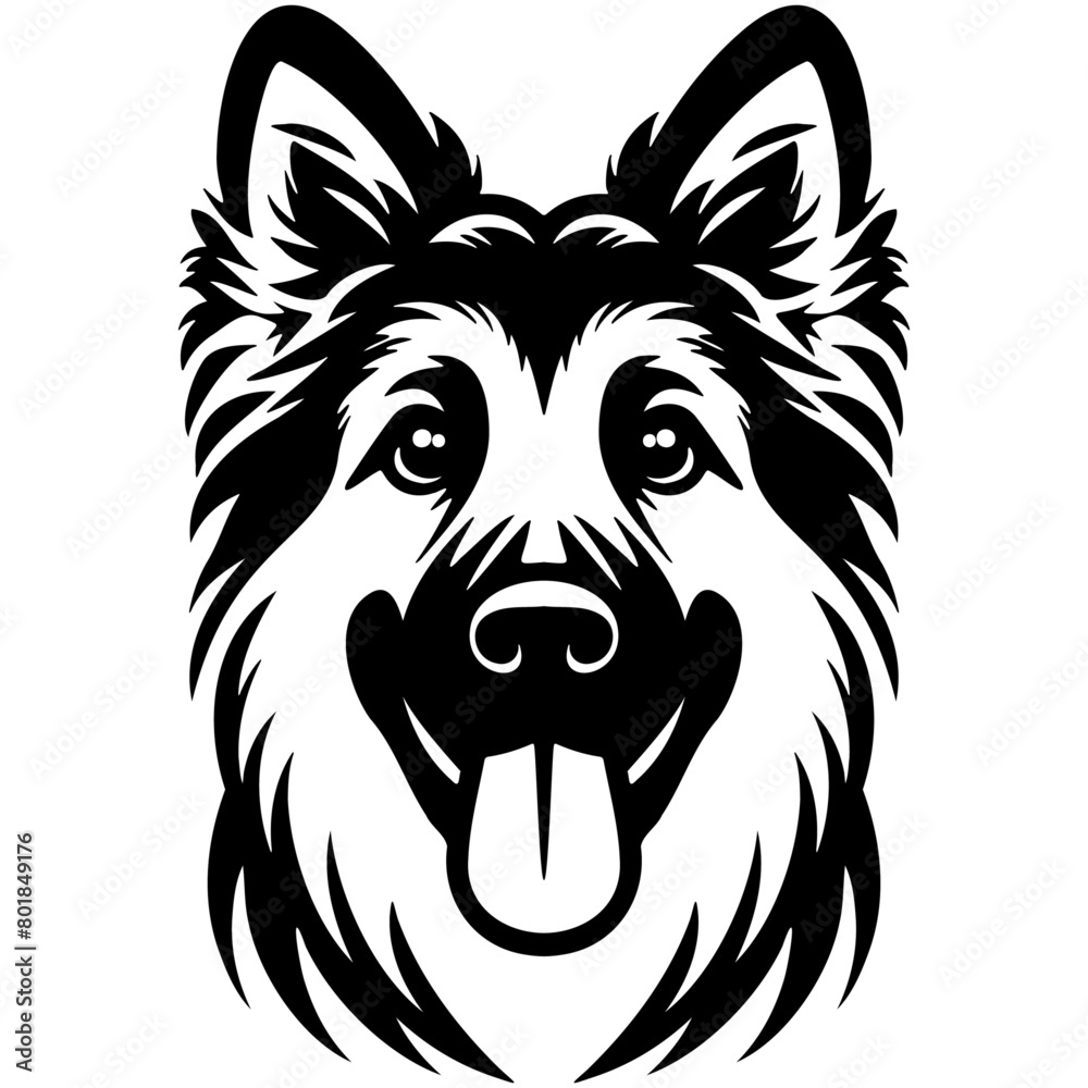 Fototapeta premium German Shepherd Dog Head Illustration.