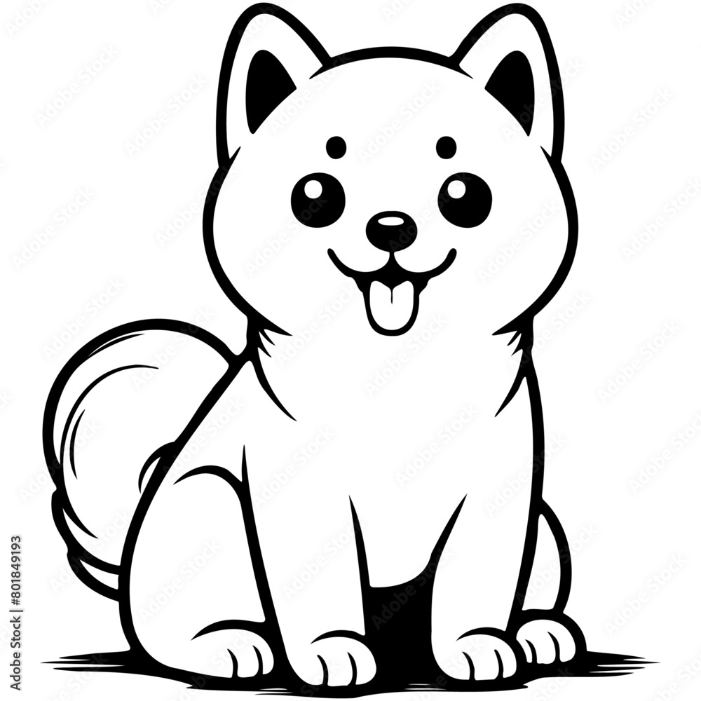 Shibu Inu Dog Illustration.