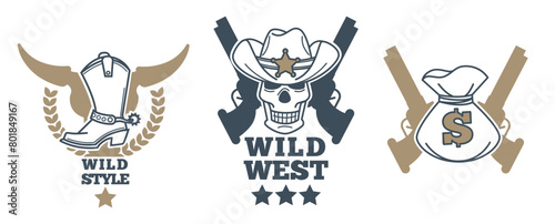 Cowboy Themed Logo Collection vector