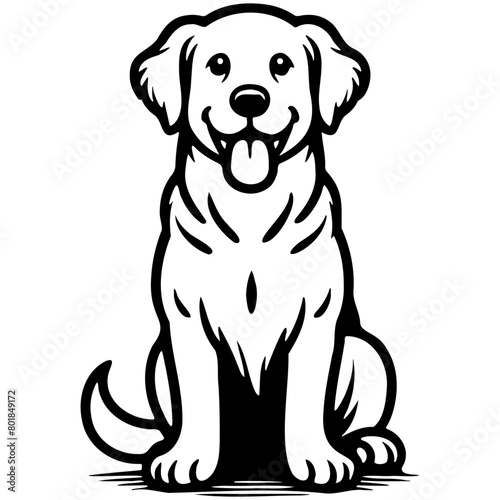 Golden Retriever Dog Illustration.