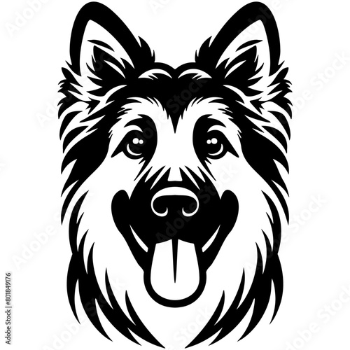 German Shepherd Dog Head Illustration.
