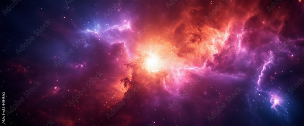 Fototapeta premium Colorful space galaxy cloud nebula. Stary night cosmos. Universe science astronomy. Supernova background