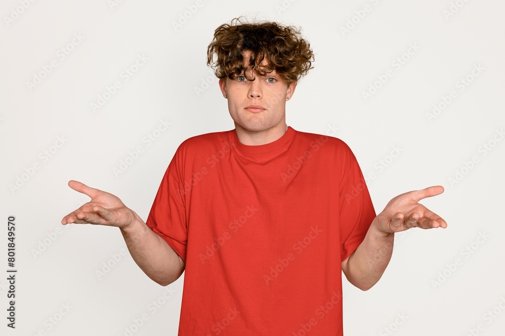 Confused man with hands out Confused man with hands out
