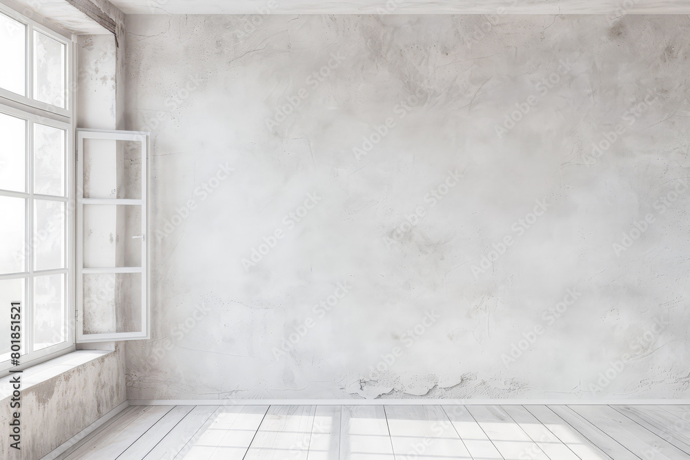 Obraz premium Serene minimalist interiors in neutral tones. Interior design composition with minimal furniture.