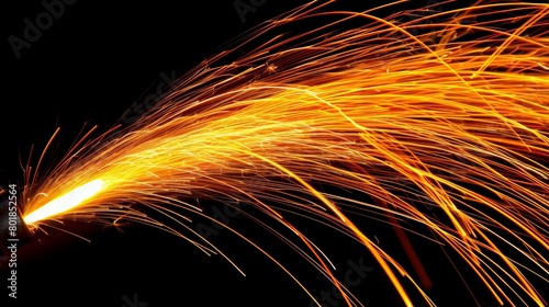 Intense welding sparks precision in metal bending with worker s determined hand and fiery display