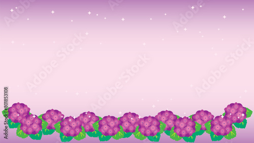 アジサイが美しい背景用ベクターイラスト（紫16：9）