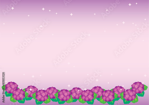 アジサイが美しい背景用ベクターイラスト（紫）