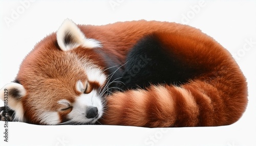 Wallpaper texted red panda sleeping isolated background