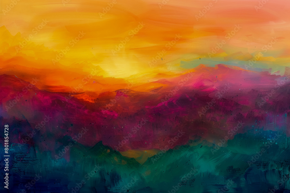 Fototapeta premium Exoplanet landscape abstract expressionism