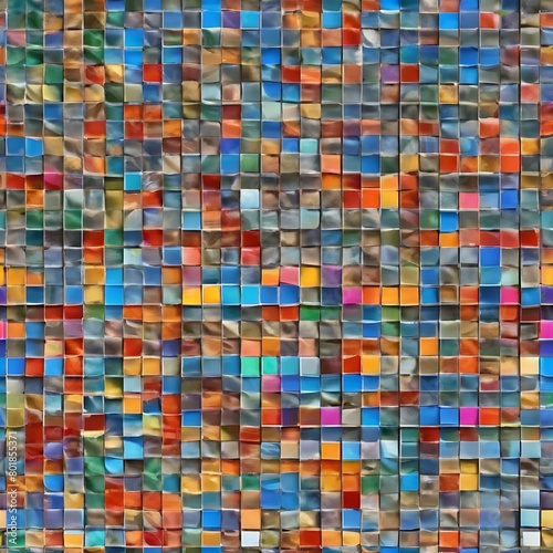 Seamless Texture of Colorful Mosaic Tiles Spectrum Serenity