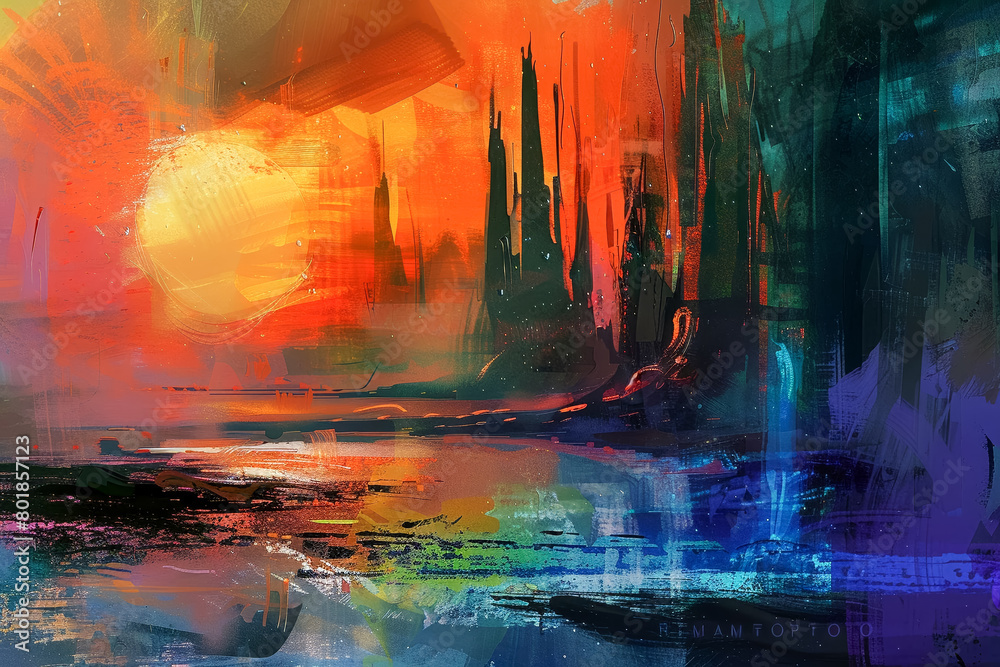 Exoplanet landscape abstract expressionism Exoplanet landscape abstract expressionism