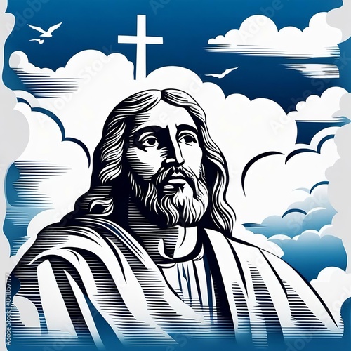 Ascension Day Images for creating social greetings to commemorate the occasion. (ID: 801857177)