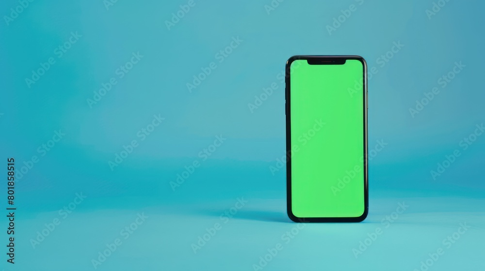 Phone mockup with green screen on isolated background Phone mockup with green screen on isolated background