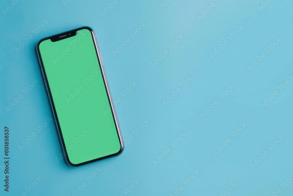 Phone mockup with green screen on isolated background Phone mockup with green screen on isolated background