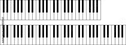 Piano key  keyboard. Piano. Musical instrument.  Synthesizer. Vector eps or transparent png.