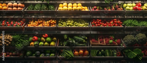 Shelves with vegetables