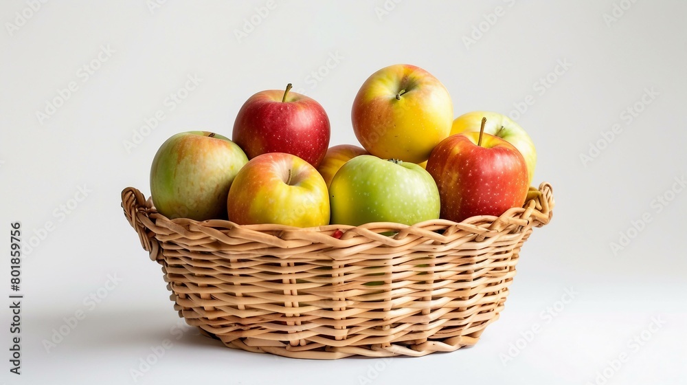 Tasty apples in basket Tasty apples in basket