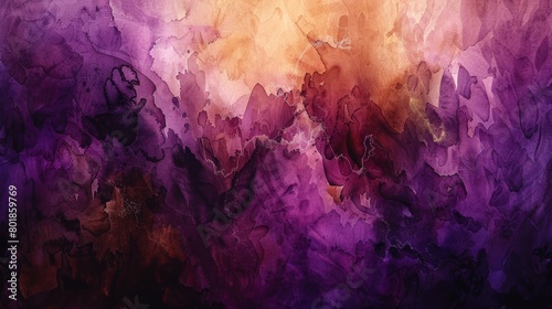 Bold abstract watercolor using the deep hues of autumn  blending purples and browns to create a backdrop full of depth and mystery