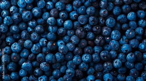 A minimalist yet detailed presentation of blueberries photo
