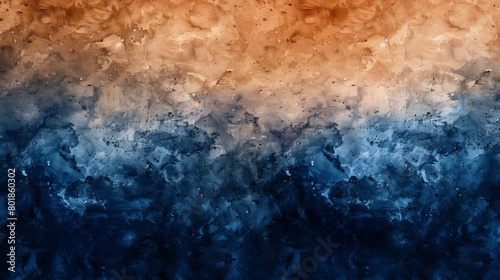 Dynamic watercolor background with a gradient that captures the heat of a desert, transitioning from a hot terracotta to a chilling midnight blue
