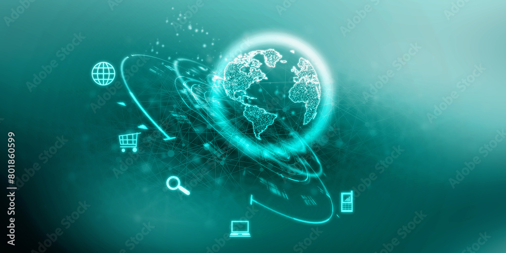 Obraz premium 2d illustration Digital Abstract technology background