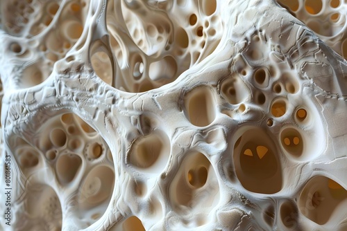 Bone structure, structure of human bone, close-up microscopic view