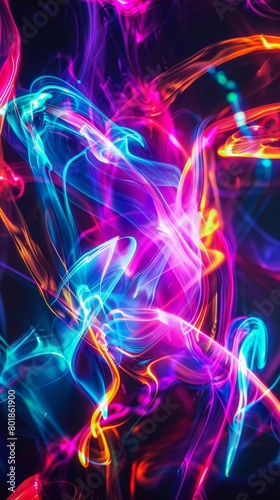 Abstract neon background. Paint in motion