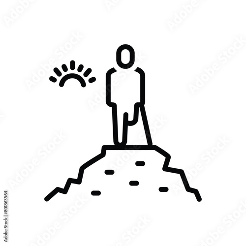 Black line icon for possible