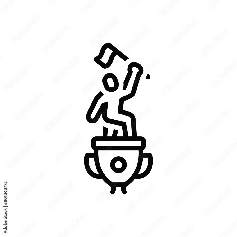 Black line icon for victory Black line icon for victory