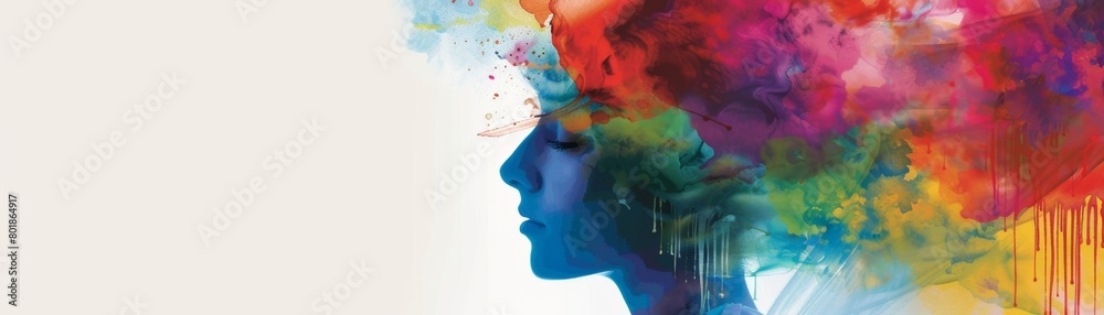 Abstract Profile with Colorful Mind Concept
